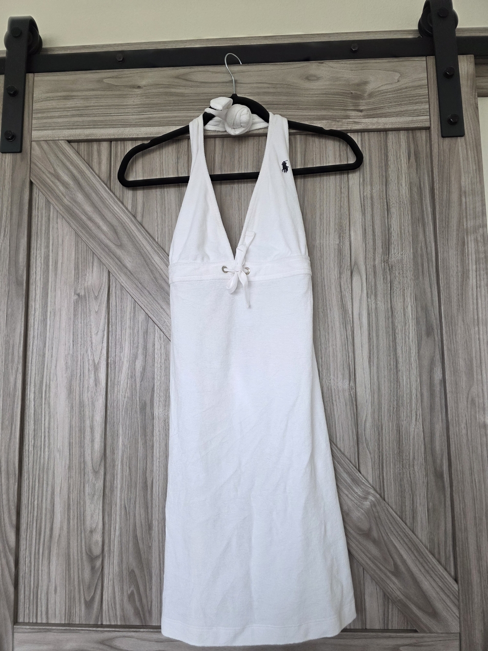 NWT Ralph Lauren Halter Dress Size L White Terry Beach Cover Up Summer Vacation